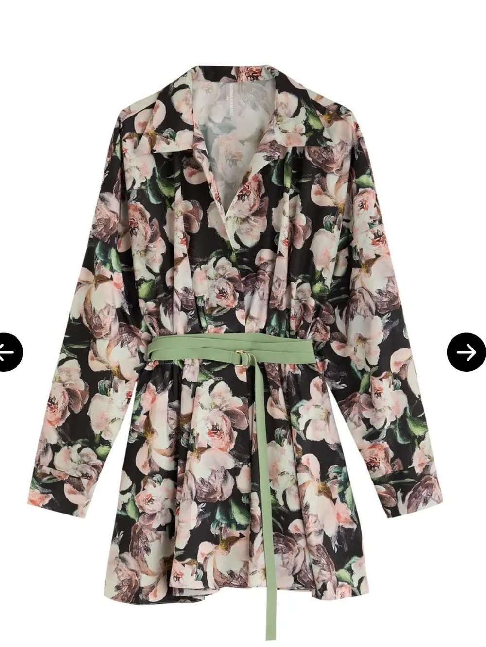 Norma Kamali belted floral-print mini dress